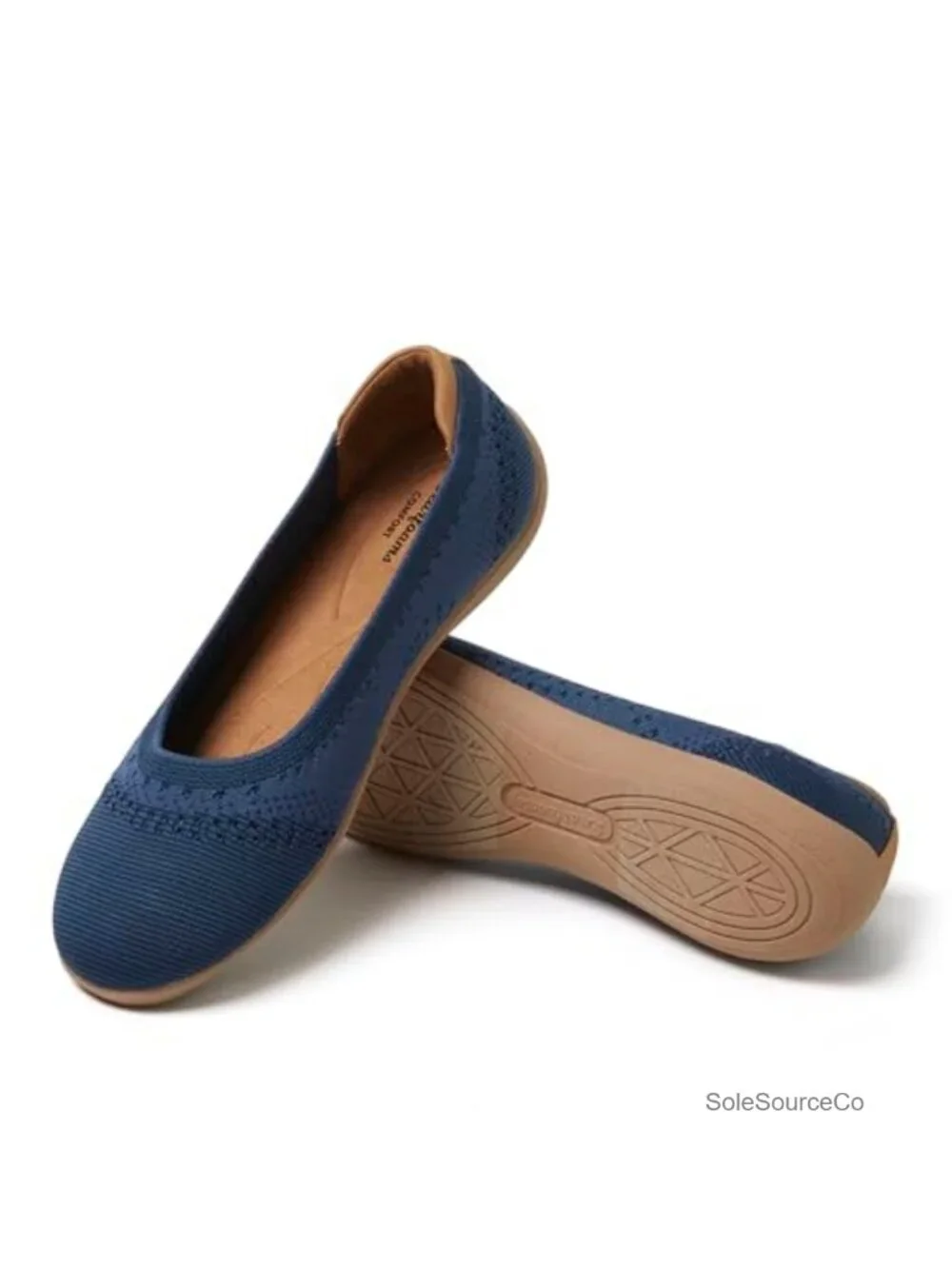 Womens Ballet Flats Knit Slip On Comfortable Machine Washable Round Toe Low Top